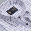 Pure Cotton 100% Blue Check Men Shirt