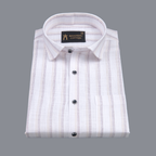 Classic Brown Stripe Formal Men Shirt