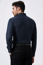 Linen Slab Blue Color Plain Men Shirt