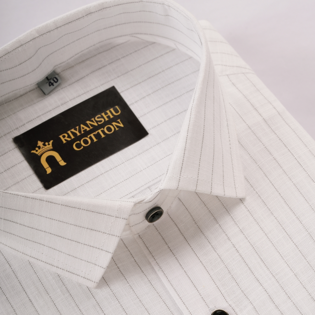 Flax Linen Cotton Gray Lining Men Shirt