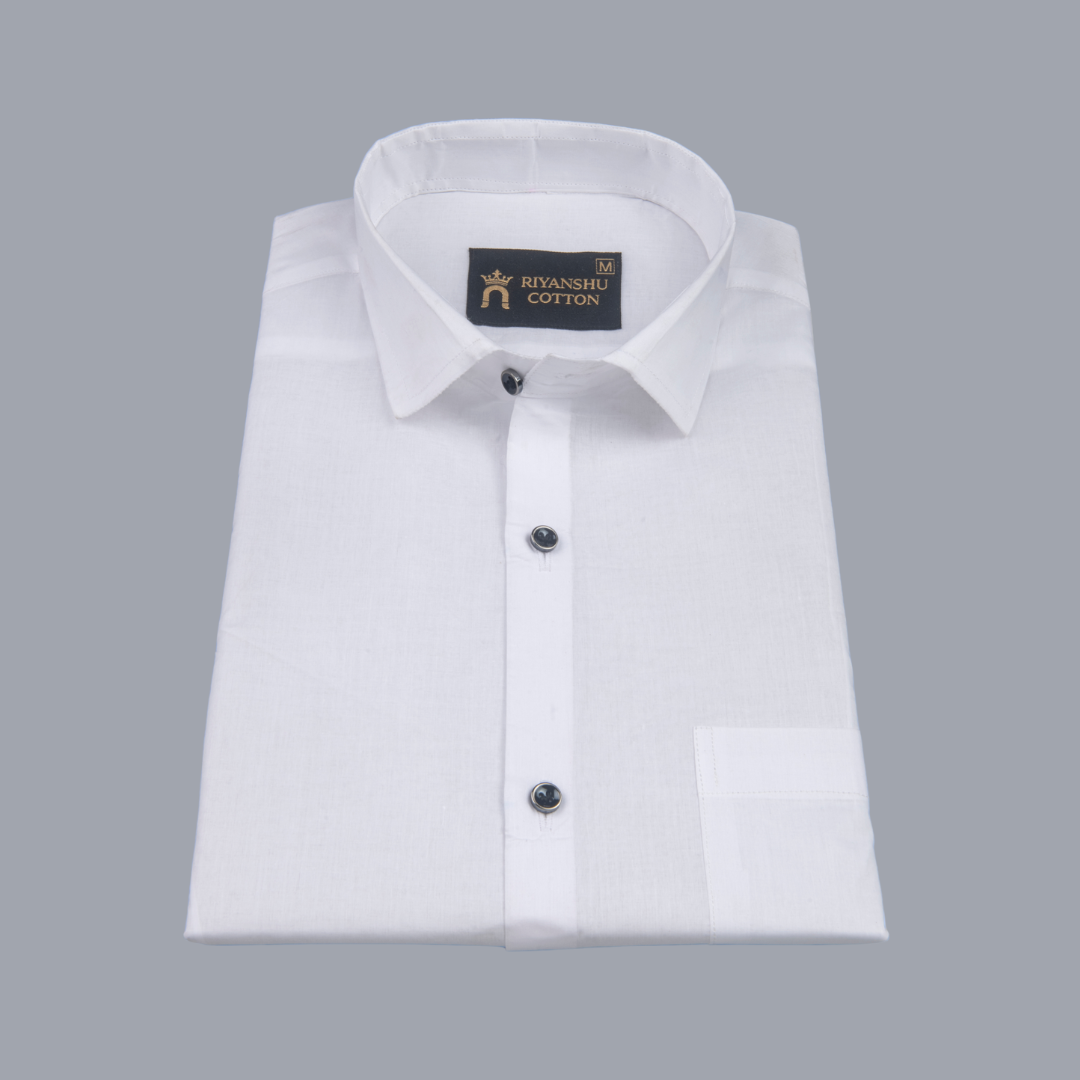 Linen White Loan Plain Men Shirt