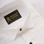 Flax Linen Cotton Blue and Green Men Shirt