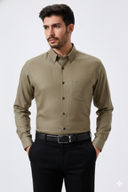 Linen Slab Blue Color Plain Men Shirt