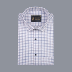 Pure Cotton 100% Blue Check Men Shirt