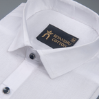 Linen White Loan Plain Men Shirt