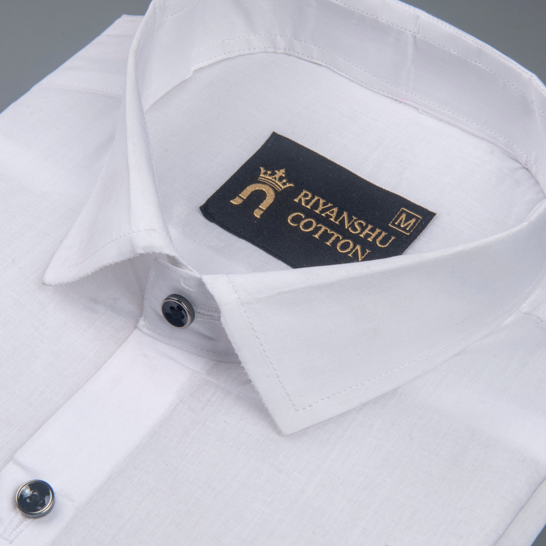 Linen White Loan Plain Men Shirt