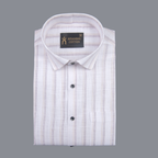 Classic Brown Stripe Formal Men Shirt