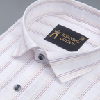 Classic Brown Stripe Formal Men Shirt