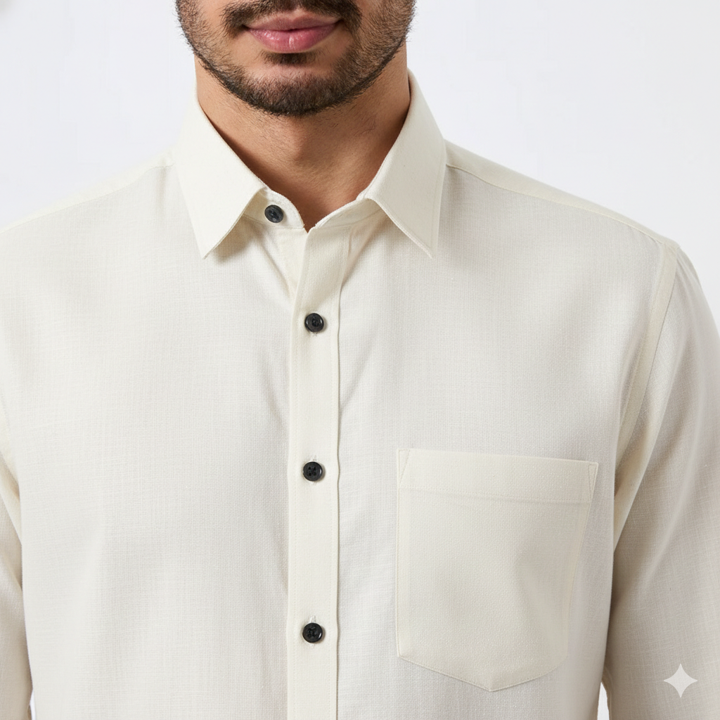 Linen Slab Pink Color Plain Men Shirt