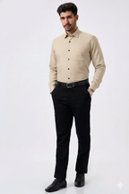 Linen Slab Pink Color Plain Men Shirt