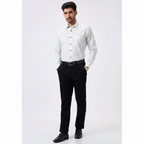 Flax Linen Cotton Light Black checks Men Shirt