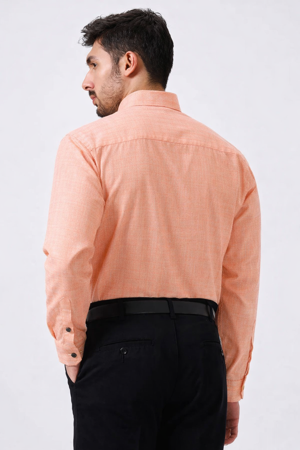 Cotton Classic Orange Plain Men Shirt