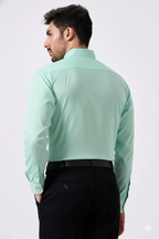 Linen Slab Sky Color Plain Men Shirt