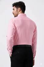 Linen Slab Pink Color Plain Men Shirt