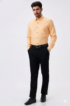 Linen Slab Sky Color Plain Men Shirt