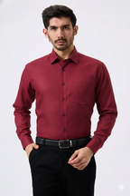 Linen Slab Blue Color Plain Men Shirt