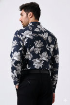 Pure Cotton Mehndi Color flower Print Men Shirt