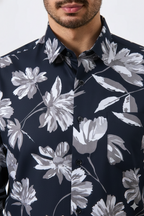 Pure Cotton Mehndi Color flower Print Men Shirt